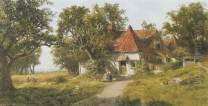 The Cottage Yard by Ransom Gillet Holdredge
