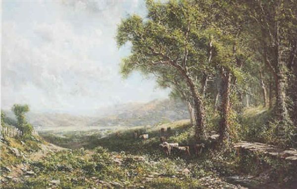 View To A Valley With Cattle - view 1