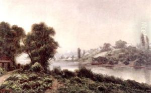Village On The River Seine by Ransom Gillet Holdredge