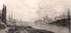 Figures On The Bank by Ransom Gillet Holdredge