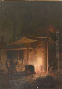 Labourers At A Smelting Works by William Brassey Hole