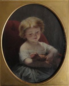 Enfant A La Poupee by Hippolyte Dominique Holfeld