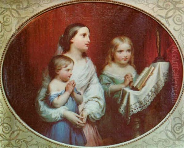 Three Children Praying - view 1