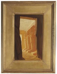 Interior Of Rock Temple, Abou Simbel, Nubia by Henry Holiday