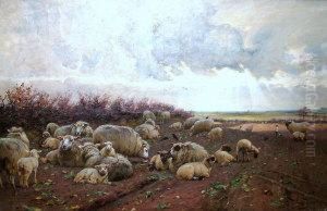 Counting The Flock by Wright Barker