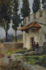 Figure Nel Paesaggio by Alphons Hollaender