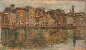 L'arno A Firenze by Alphons Hollaender