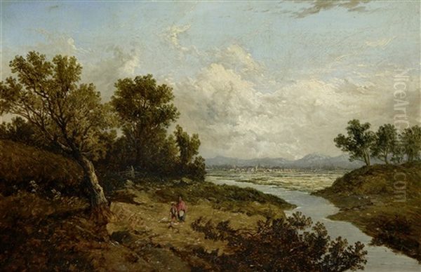 Figures By A Stream (pair) - view 1