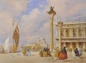View Of St. Mark's Square, Venice, With Santa Maria Della Salute In The Distance by James Holland
