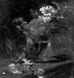 Still Life Of Wild Flowers In A Glass by James Holland