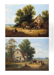 The Haycart And The Tavern (a Pair)