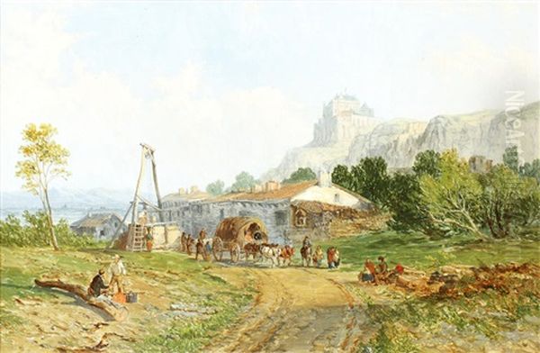 Horse Drawn Cart In A Landscape - view 1