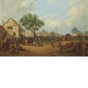 Braintree Fair, Essex, Showing The King's Head Inn by John Holland