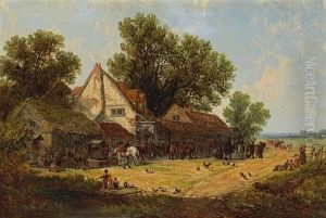 Figures By An Inn (+ Another; Pair)