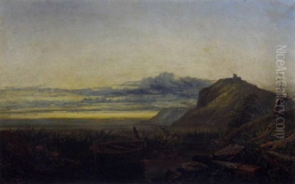 Sunset Along A Mountainous Shore - view 1
