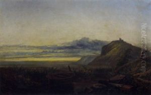 Sunset Along A Mountainous Shore by John Holland