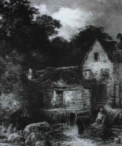 Figures On A Path By A Watermill by John Holland