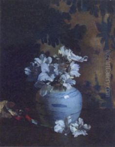 Still Life Of Flowers In An Oriental Style Jar
