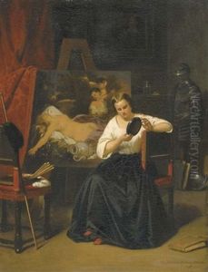 Modele Dans L'atelier De L'artiste by Hendrik Hollander