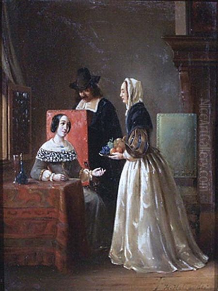 Elegant Figures In A Dutch Interior - view 1