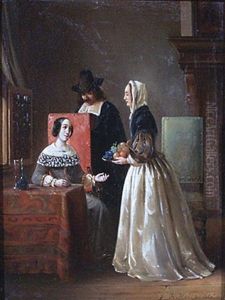 Elegant Figures In A Dutch Interior