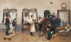 Entertainment In The Soldiers" Barracks by Simon Hollosy