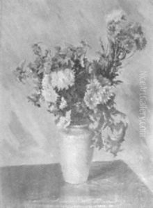 Still Life With Flowers In Vase by Edward Stratton Holloway