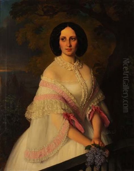 Portrait Einer Dame In Weissem Kleid - view 1