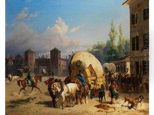 Buntes Treiben Vor Dem Sendlinger Tor In Munchen by Christian Frederik Holm