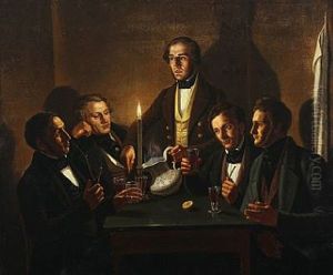 Five Men Having A Drink
