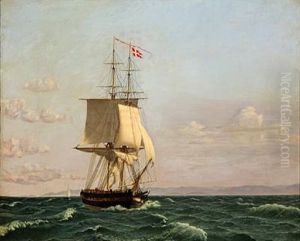 The Brig Moen (after C. W. Eckersberg) by Harald Martin Hansen Holm