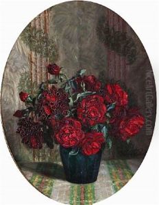 A Pair Of Still Lifes With Flowers (pair) by Harald Martin Hansen Holm