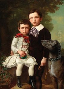 Siblings With Dog by Just Jean Christian Holm