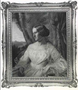 Ungt Pige Siddende Ved Rodt Draperi by Just Jean Christian Holm