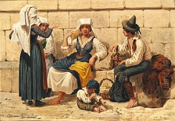 Italians Taking A Break On A Sunny Day - view 1