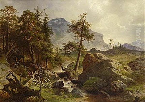 Skogslandskap Med Jagare - view 1
