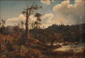 Landskap Med Kuer Og Geiter by Philip Barlag