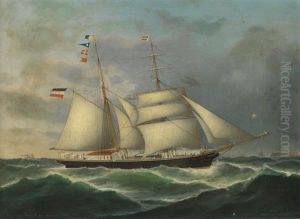 Brigg Houwina Aus Emden Vor Helgoland