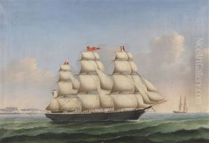 Vollschiff Ferdinand Brumm Vor Der Steilkuste Von Dover