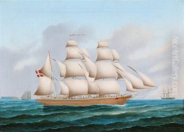 A Danish Bark On Open Sea - view 1