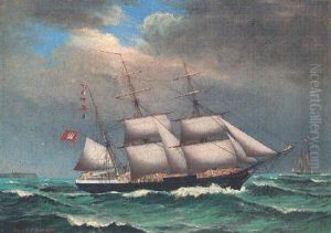 The Hamburg Baroque "insulana" Passing A Hamburg Schooner Off Heligoland
