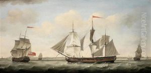 The London Merchantman Adamant In Three Positions Off The Coast, Probably The Thames Estuary