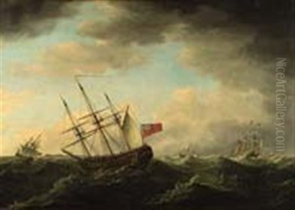 A Convoy Of East Indiamen In A Gale - view 1