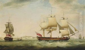The Merchantman Trelawney In Two Positions In The Channel Off Dover
