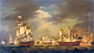 A Naval Engagement (the Moonlight Battle: The Battle Of Cape St Vincent, 16th January 1780?)