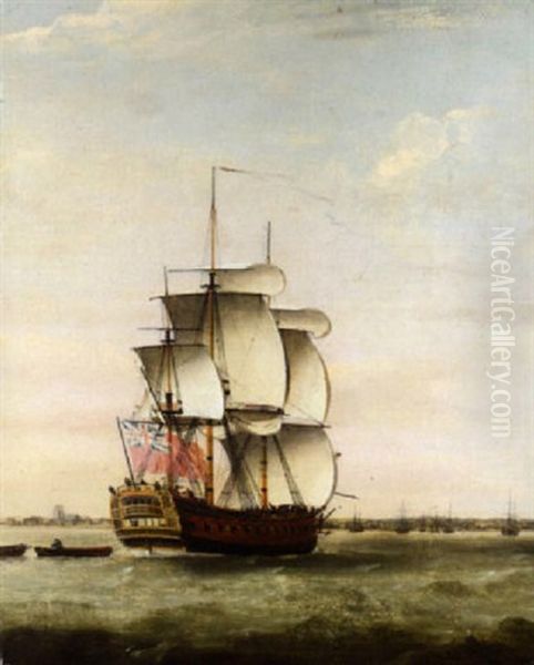 Man-o'-war In Full Sail - view 1