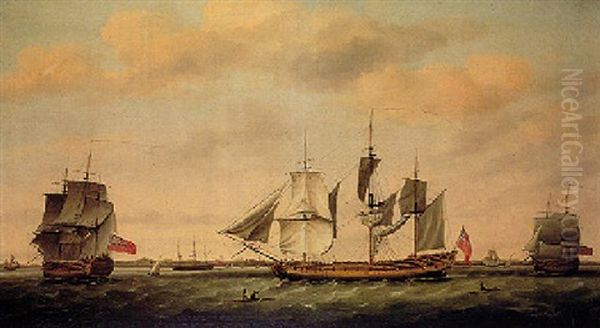 The East Indiaman Nottingham In Three Positions Off Fort St. George, Madras - view 1