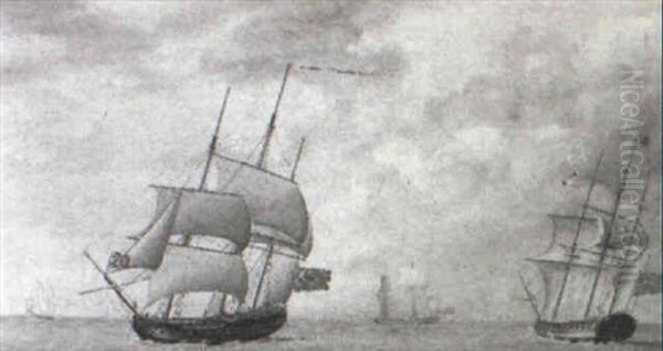 Ships Of The Red Squadron At Sea - view 1