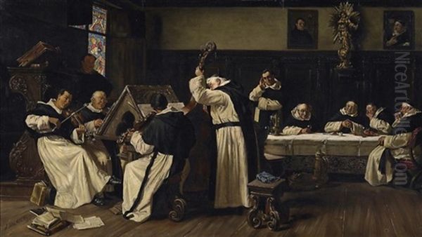 Klosterbruder Beim Musizieren - view 1