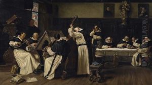 Klosterbruder Beim Musizieren by August Johann Holmberg
